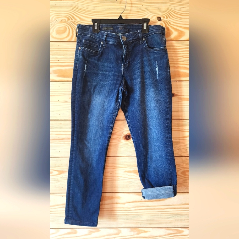 KUT slouchy boyfriend ankle jean